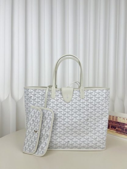  Goyard Anjou GM Bag White Tote #3372 - Image 14