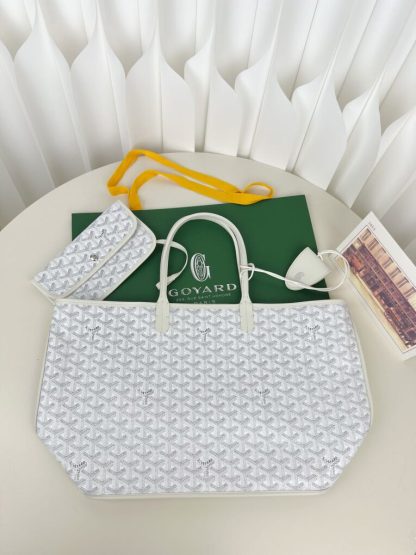  Goyard Anjou GM Bag White Tote #3372 - Image 18