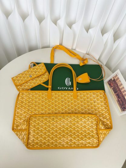  Goyard Anjou GM Bag Yellow Tote #3373 - Image 13