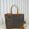  Goyard Anjou GM Bag Black and Tan Tote #3369 - Image 18