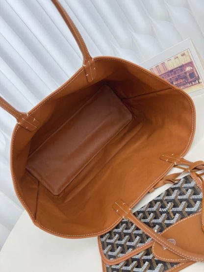  Goyard Anjou GM Bag Black and Tan Tote #3369 - Image 21