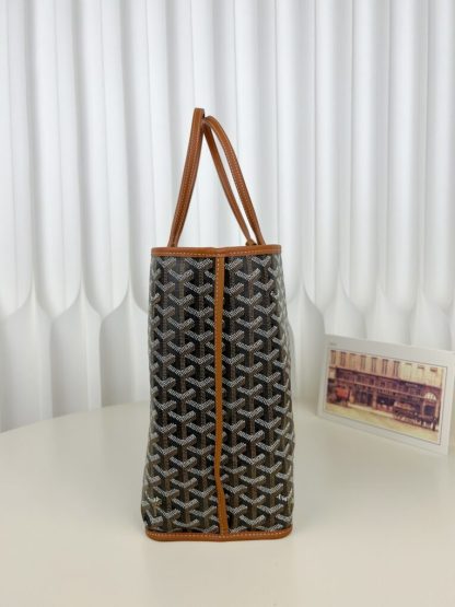  Goyard Anjou GM Bag Black and Tan Tote #3369 - Image 9