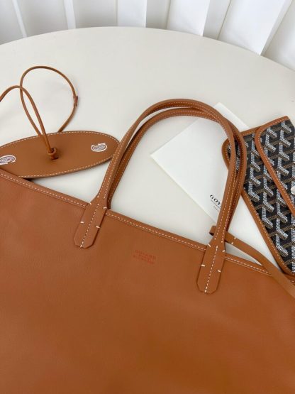  Goyard Anjou GM Bag Black and Tan Tote #3369 - Image 16