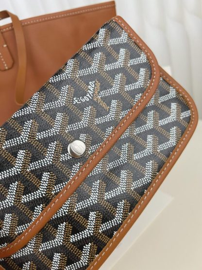  Goyard Anjou GM Bag Black and Tan Tote #3369 - Image 7