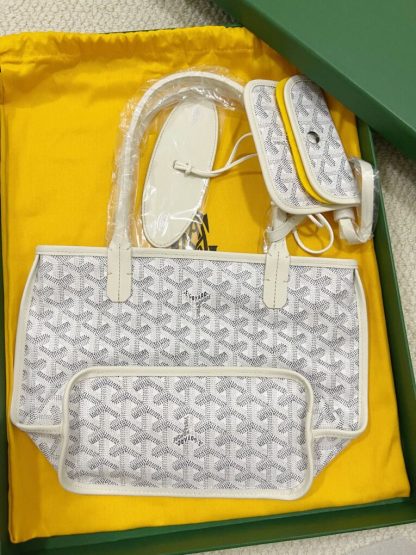  Goyard Anjou Mini Bag white Tote #3381 - Image 18