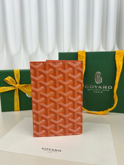 Goyard Grenelle Passport Cover Wallet Orange #3437 - Image 5