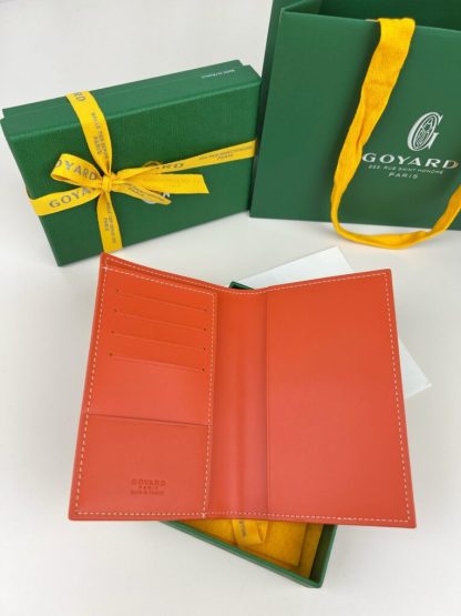  Goyard Grenelle Passport Cover Wallet Orange #3437 - Image 7