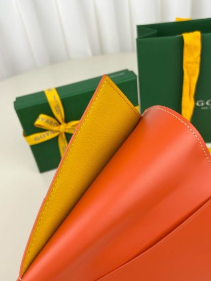 Goyard Grenelle Passport Cover Wallet Orange #3437 - Image 8