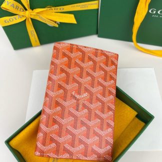 Replica Goyard Grenelle Passport Cover Wallet Orange #3437