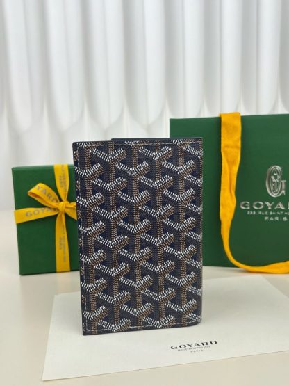  Goyard Grenelle Passport Cover Wallet Navy Blue #3439 - Image 4