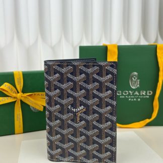 Replica Goyard Grenelle Passport Cover Wallet Navy Blue #3439