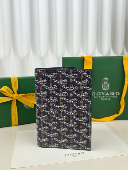 Replica Goyard Grenelle Passport Cover Wallet Navy Blue #3439