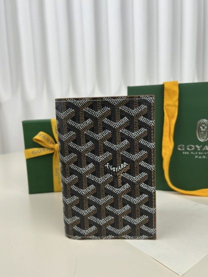  Goyard Grenelle Passport Cover Wallet Black & Tan #3442 - Image 3