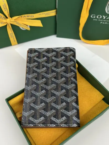  Goyard Grenelle Passport Cover Wallet Black & Tan #3442 - Image 2