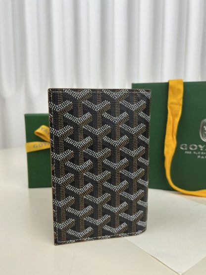  Goyard Grenelle Passport Cover Wallet Black & Tan #3442 - Image 4