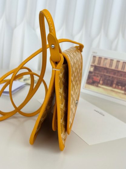  Goyard Plumet Pocket Wallet Strap Bag Yellow #3409 - Image 12