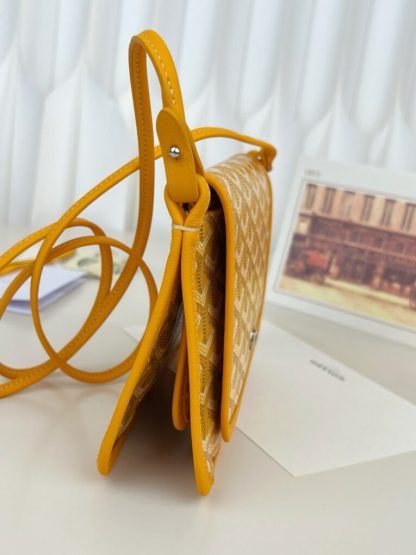  Goyard Plumet Pocket Wallet Strap Bag Yellow #3409 - Image 16