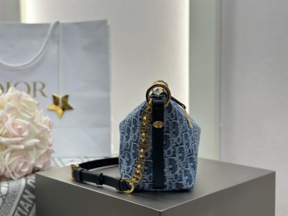  Dior Diorstar Hobo Bag with Chain Blue Denim Pouch #3485 - Image 17