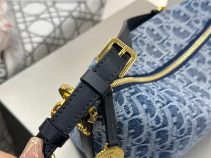  Dior Diorstar Hobo Bag with Chain Blue Denim Pouch #3485 - Image 4
