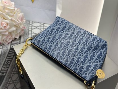  Dior Diorstar Hobo Bag with Chain Blue Denim Pouch #3485 - Image 7