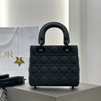 Replica Small Lady Dior My ABCDior Bag Black Ultramatte Cannage Calfskin #3478