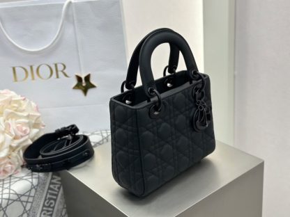  Small Lady Dior My ABCDior Bag Black Ultramatte Cannage Calfskin #3478 - Image 8