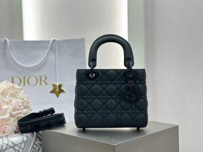  Small Lady Dior My ABCDior Bag Black Ultramatte Cannage Calfskin #3478 - Image 11