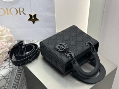  Small Lady Dior My ABCDior Bag Black Ultramatte Cannage Calfskin #3478 - Image 14