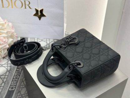  Small Lady Dior My ABCDior Bag Black Ultramatte Cannage Calfskin #3478 - Image 15