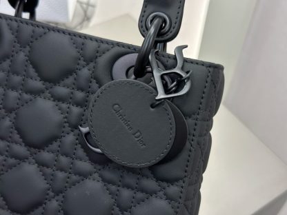  Small Lady Dior My ABCDior Bag Black Ultramatte Cannage Calfskin #3478 - Image 3