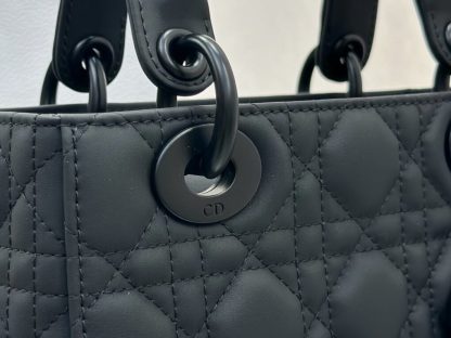  Small Lady Dior My ABCDior Bag Black Ultramatte Cannage Calfskin #3478 - Image 5