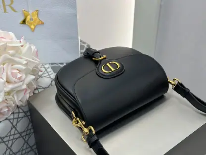  Dior Medium Dior Bobby Bag Black Box Calfskin #3487 - Image 12