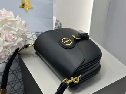  Dior Medium Dior Bobby Bag Black Box Calfskin #3487 - Image 14