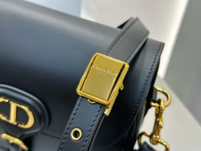  Dior Medium Dior Bobby Bag Black Box Calfskin #3487 - Image 4