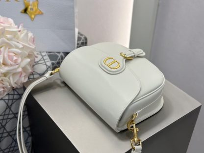  Dior Medium Dior Bobby Bag White Latte Box Calfskin #3486 - Image 9
