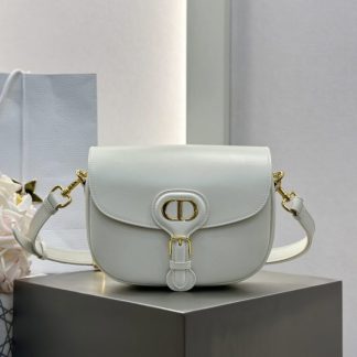 Replica Dior Medium Dior Bobby Bag White Latte Box Calfskin #3486