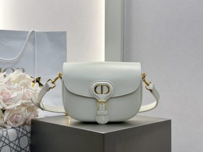 Replica Dior Medium Dior Bobby Bag White Latte Box Calfskin #3486