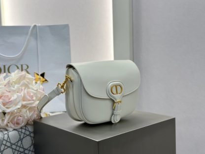  Dior Medium Dior Bobby Bag White Latte Box Calfskin #3486 - Image 12