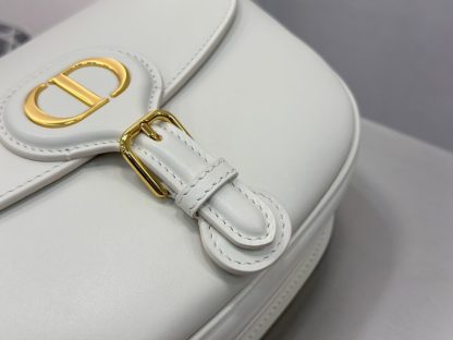  Dior Medium Dior Bobby Bag White Latte Box Calfskin #3486 - Image 14