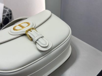  Dior Medium Dior Bobby Bag White Latte Box Calfskin #3486 - Image 3
