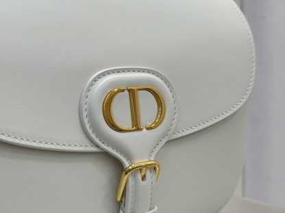 Dior Medium Dior Bobby Bag White Latte Box Calfskin #3486 - Image 7