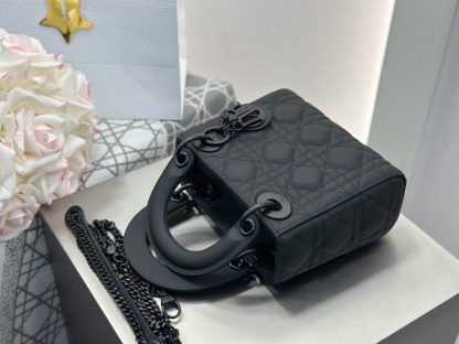  Mini Lady Dior Bag Black Ultramatte Cannage Calfskin #3479 - Image 9