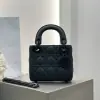 Replica Mini Lady Dior Bag Black Ultramatte Cannage Calfskin #3479