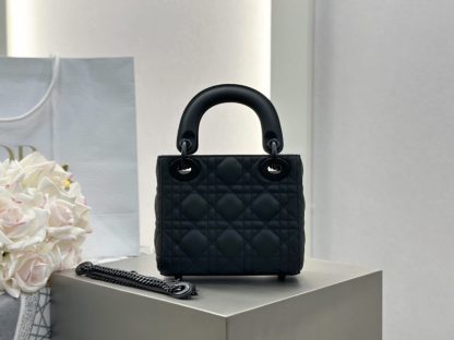  Mini Lady Dior Bag Black Ultramatte Cannage Calfskin #3479 - Image 7
