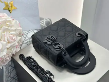  Mini Lady Dior Bag Black Ultramatte Cannage Calfskin #3479 - Image 10