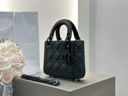  Mini Lady Dior Bag Black Ultramatte Cannage Calfskin #3479 - Image 11