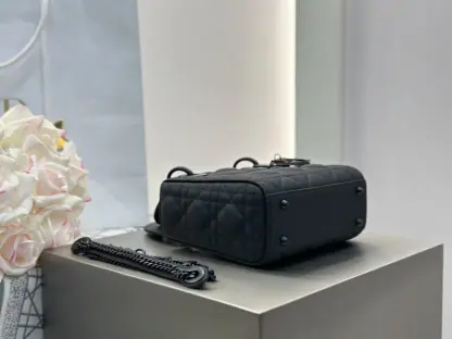  Mini Lady Dior Bag Black Ultramatte Cannage Calfskin #3479 - Image 12