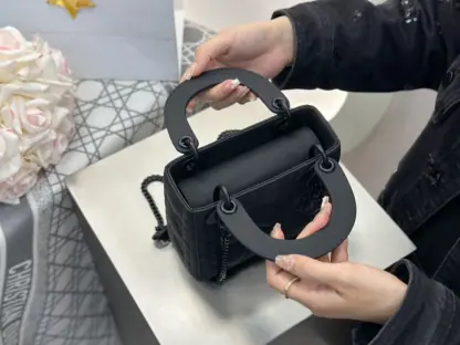  Mini Lady Dior Bag Black Ultramatte Cannage Calfskin #3479 - Image 13