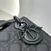  Mini Lady Dior Bag Black Ultramatte Cannage Calfskin #3479 - Image 2