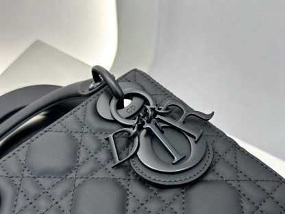  Mini Lady Dior Bag Black Ultramatte Cannage Calfskin #3479 - Image 2
